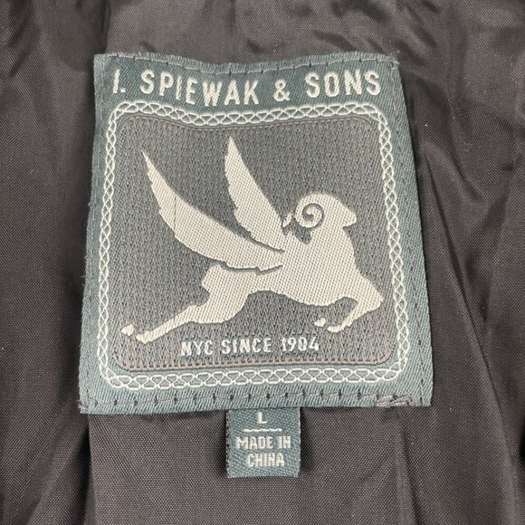 I. Spiewak And Sons Quilted Insulated Jacket Men’s L Black Full Zip Polyester - Picture 6 of 13